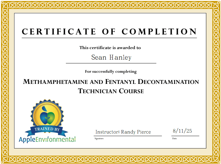 Meth and Fentanyl Decontamination Technician